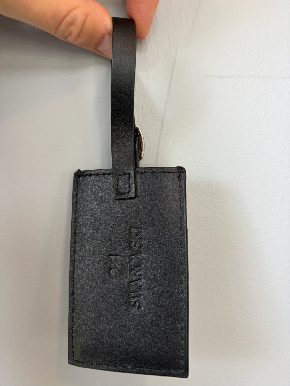 Swarovski Leather Luggage Tag with Swarovski Crystal Accents